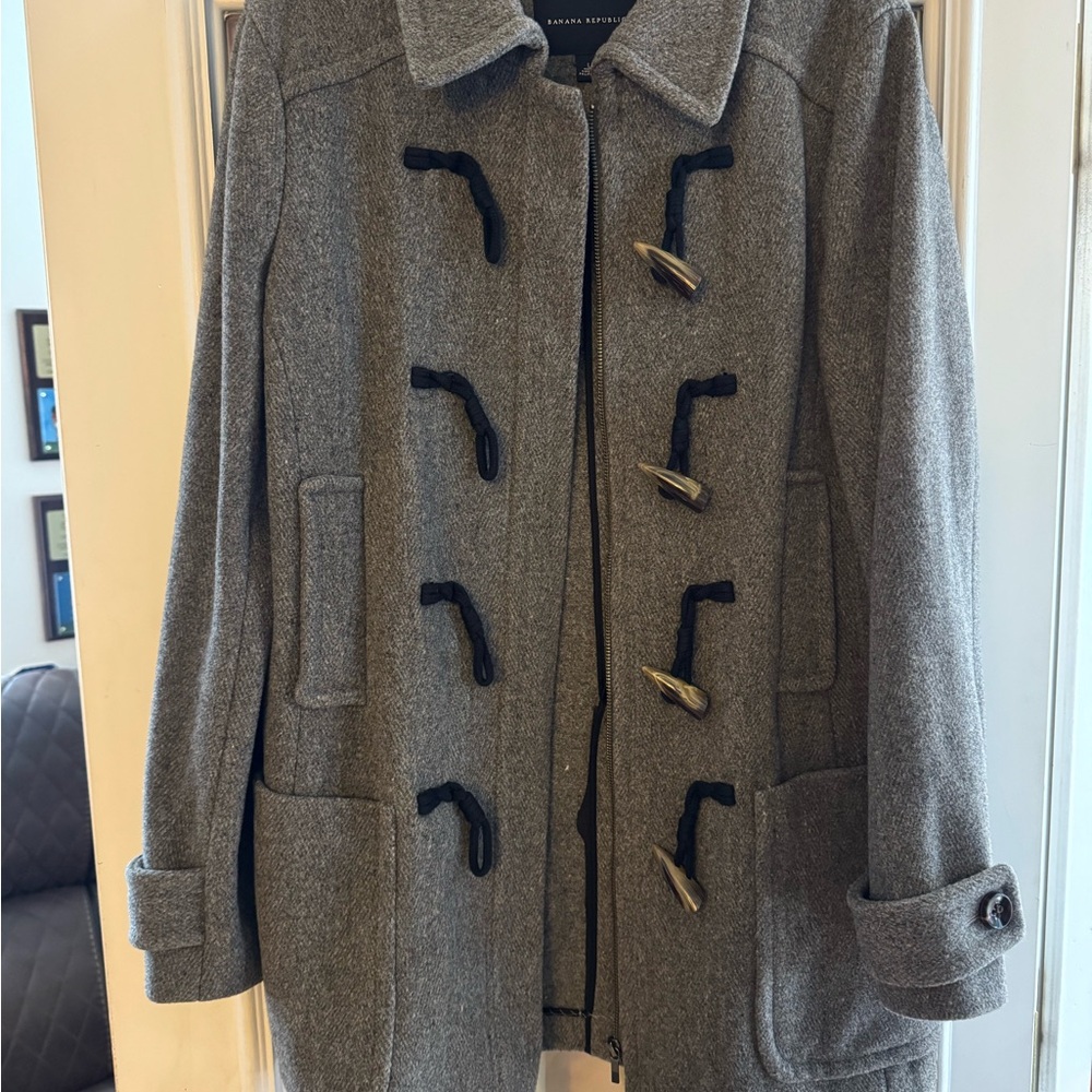 Banana Republic Gray Pea Coats